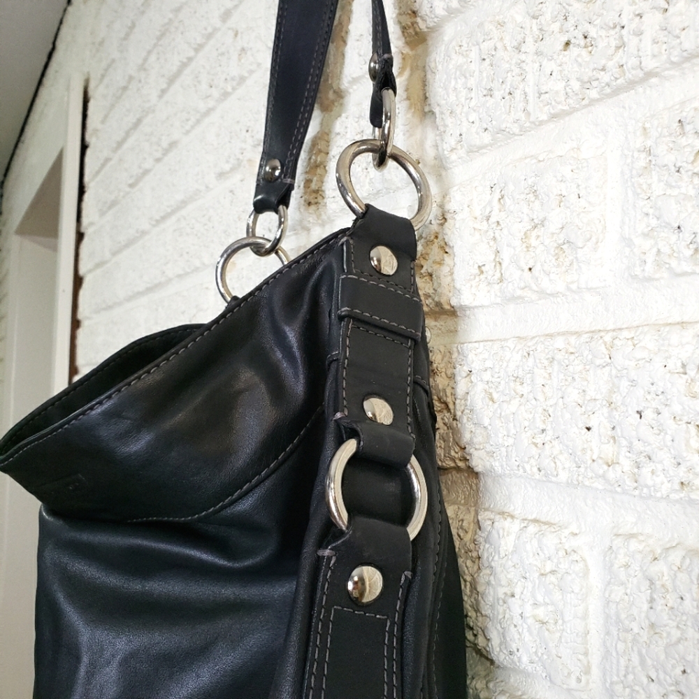 Coach Zoe Large Leather Hobo Shoulder Handbag - Picture 4 of 11